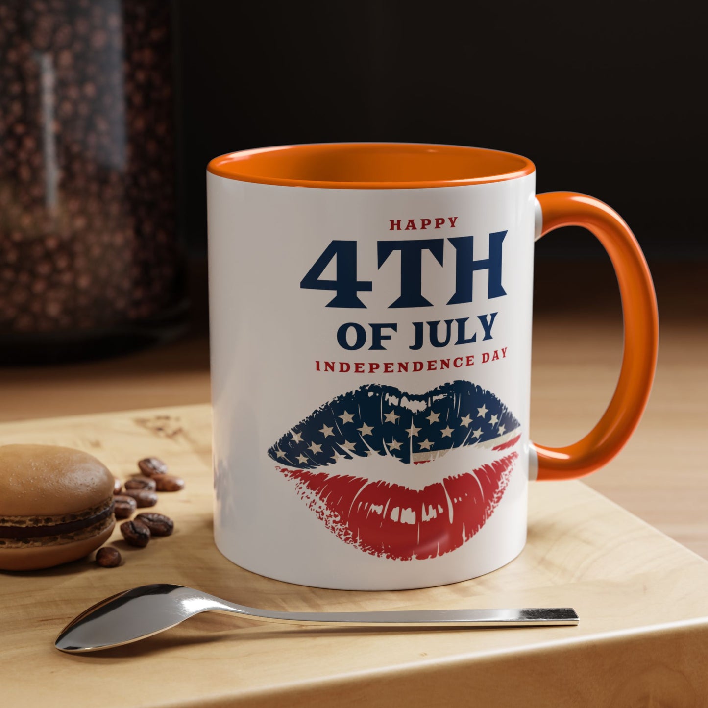4th of July Mug - Happy 4th of July Flag Lips