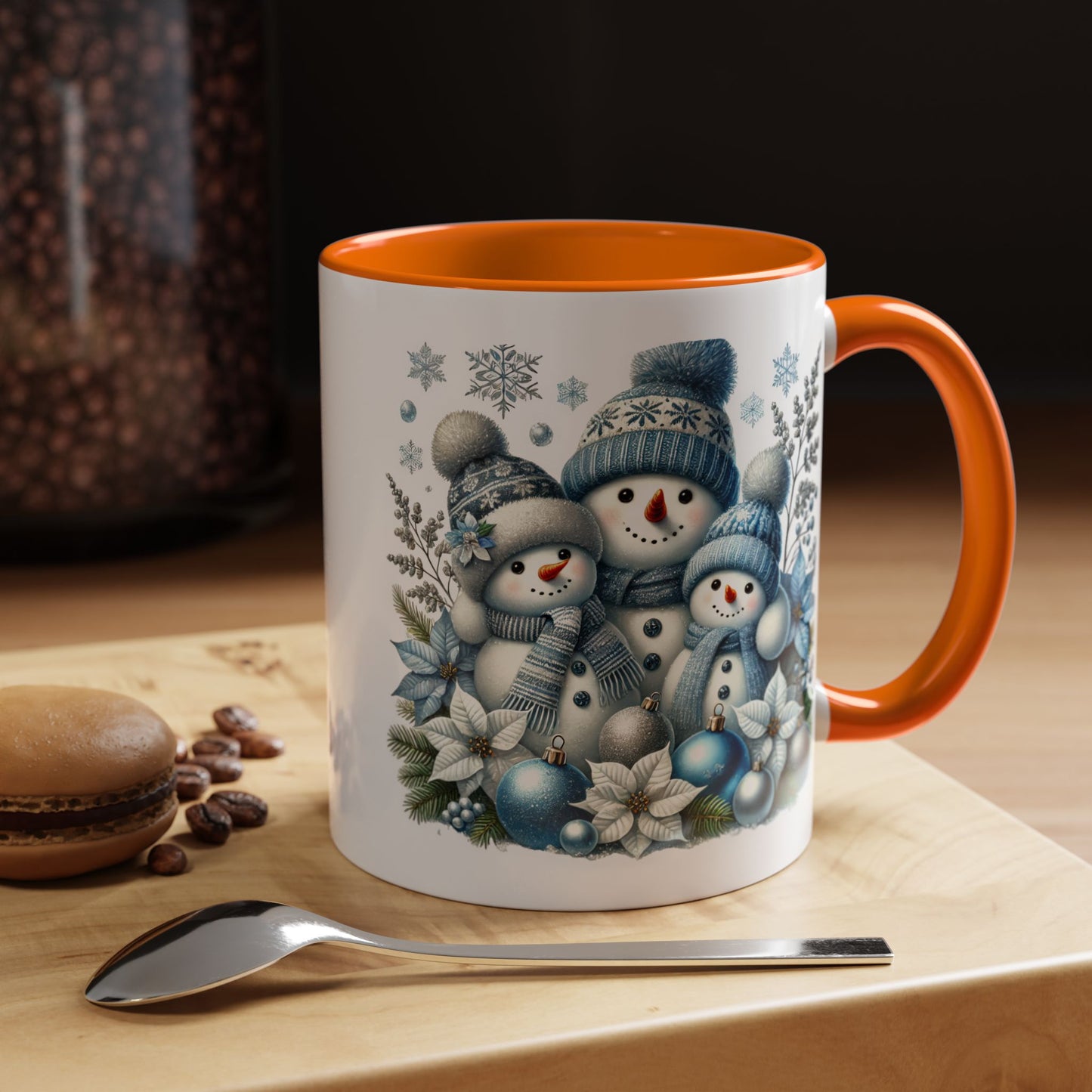 Christmas Mug - Blue Snowman Family
