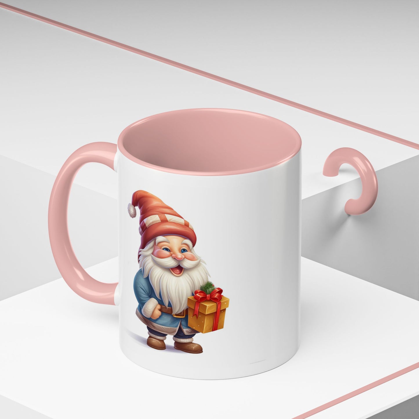 Christmas Mug - Old Gnome with Present