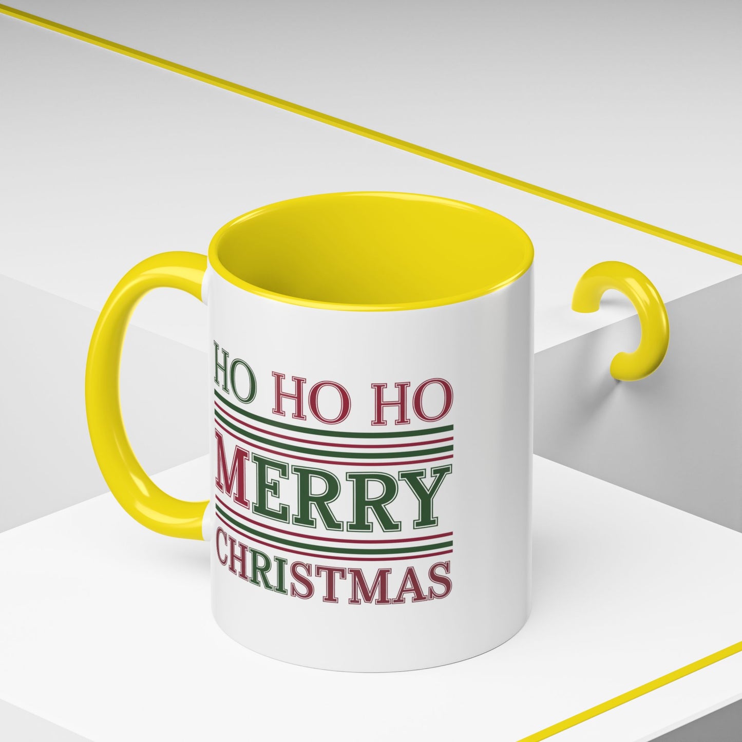 Christmas Mug - Ho Ho Ho Merry Christmas Red & Green Text 3