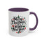 Christmas Mug - Merry Christmas and a Happy New Year Black Text Tree Ornaments Presents
