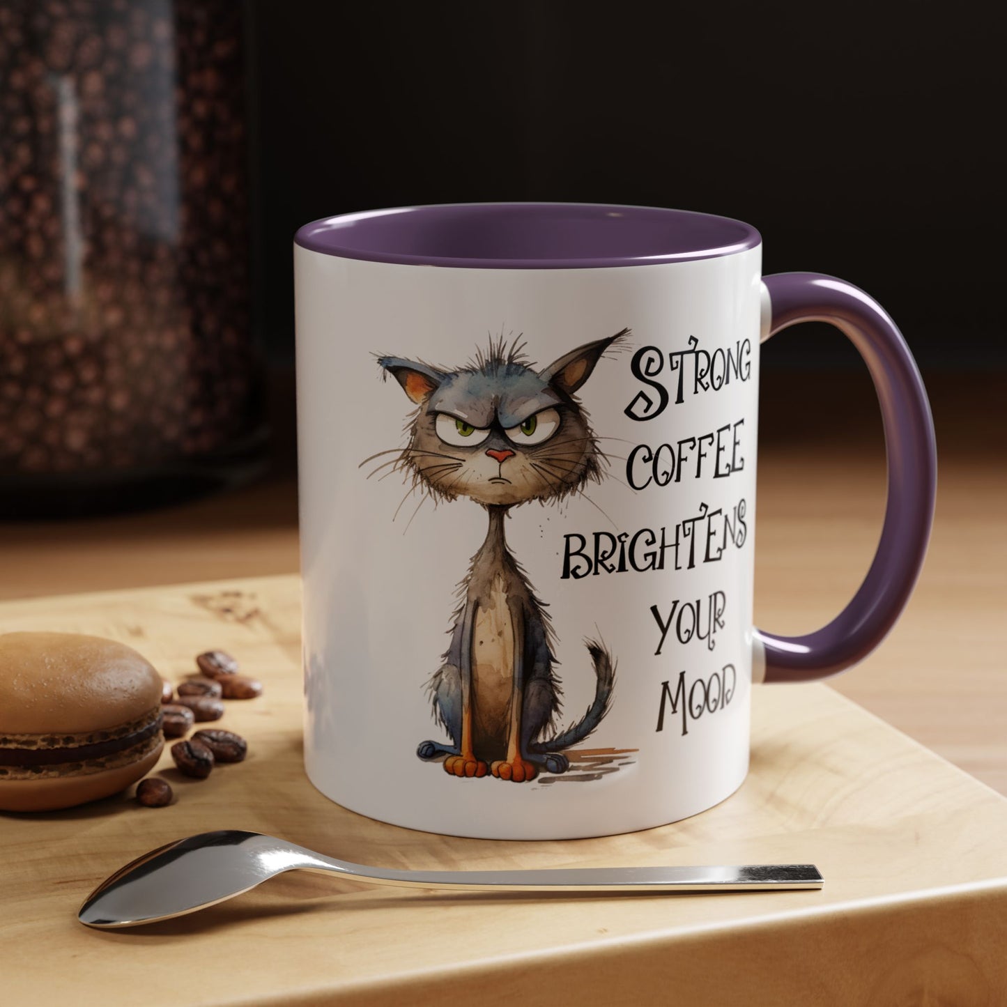 Humor Mug - Strong Coffee Brightens Your Mood