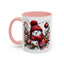 Christmas Mug - Burgundy Snowman
