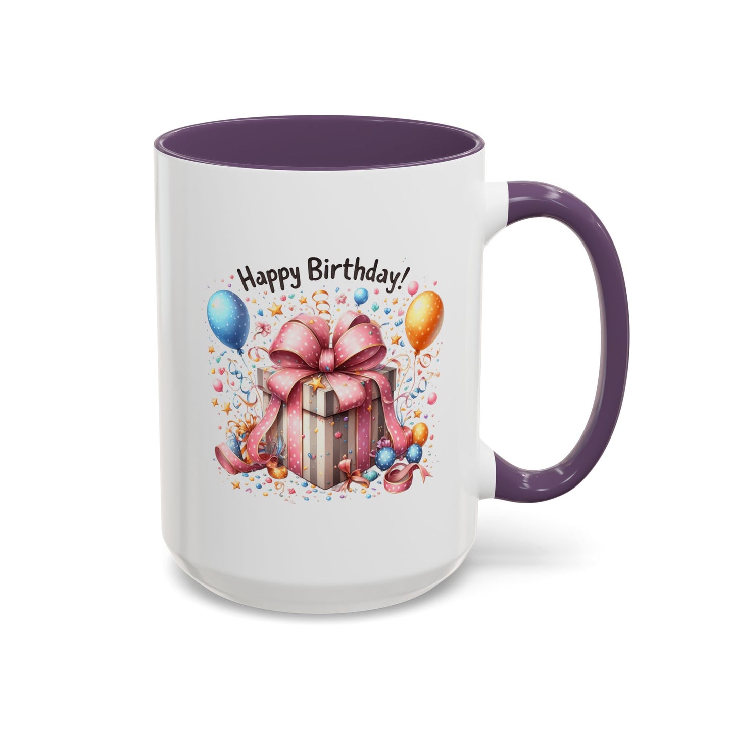 Birthday Mug - Happy Birthday Pink Ribbon Present