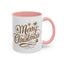 Christmas Mug - Merry Christmas Gold Text Tree Star Ornaments