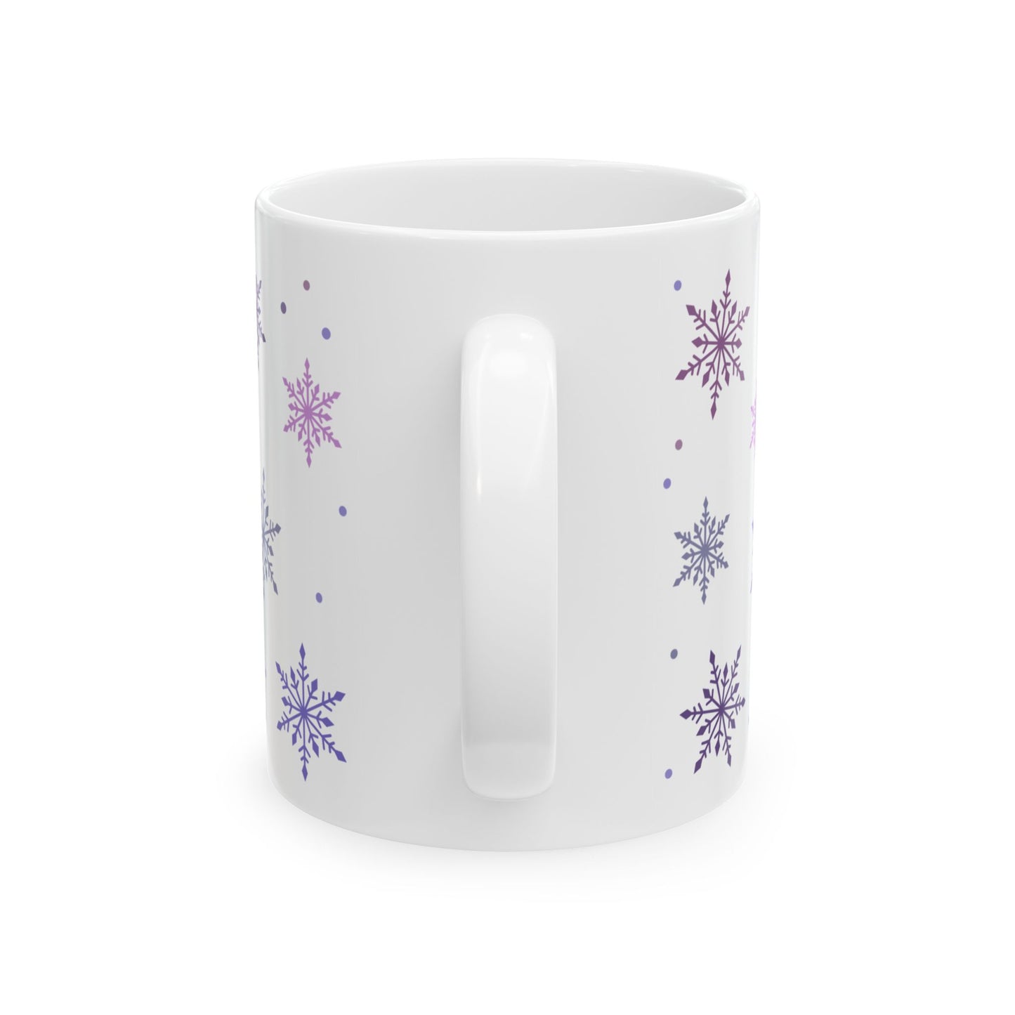 Christmas Mug - Pink & Purple Snowflakes Pattern