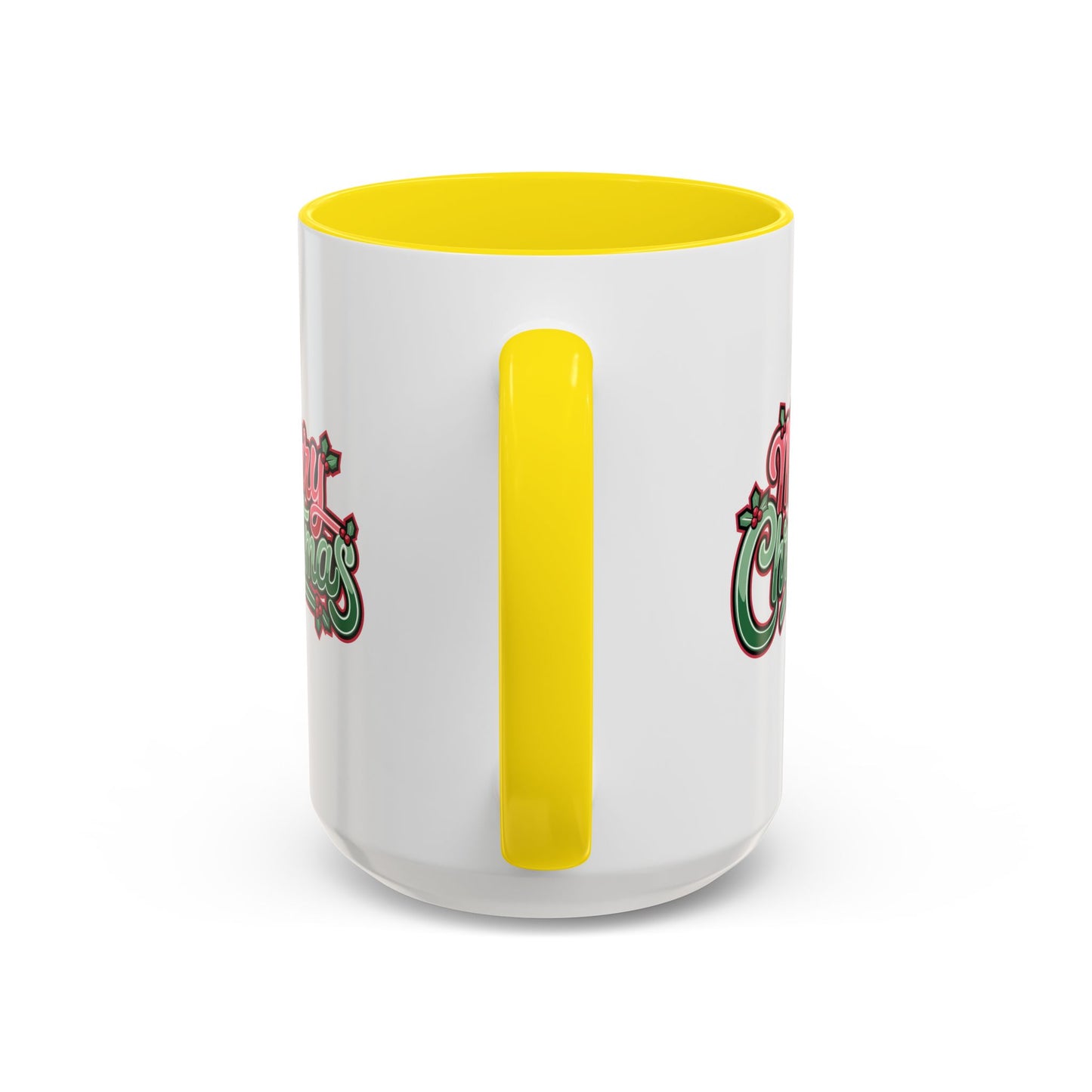 Christmas Mug - Merry Christmas Red & Green Text Mistletoe