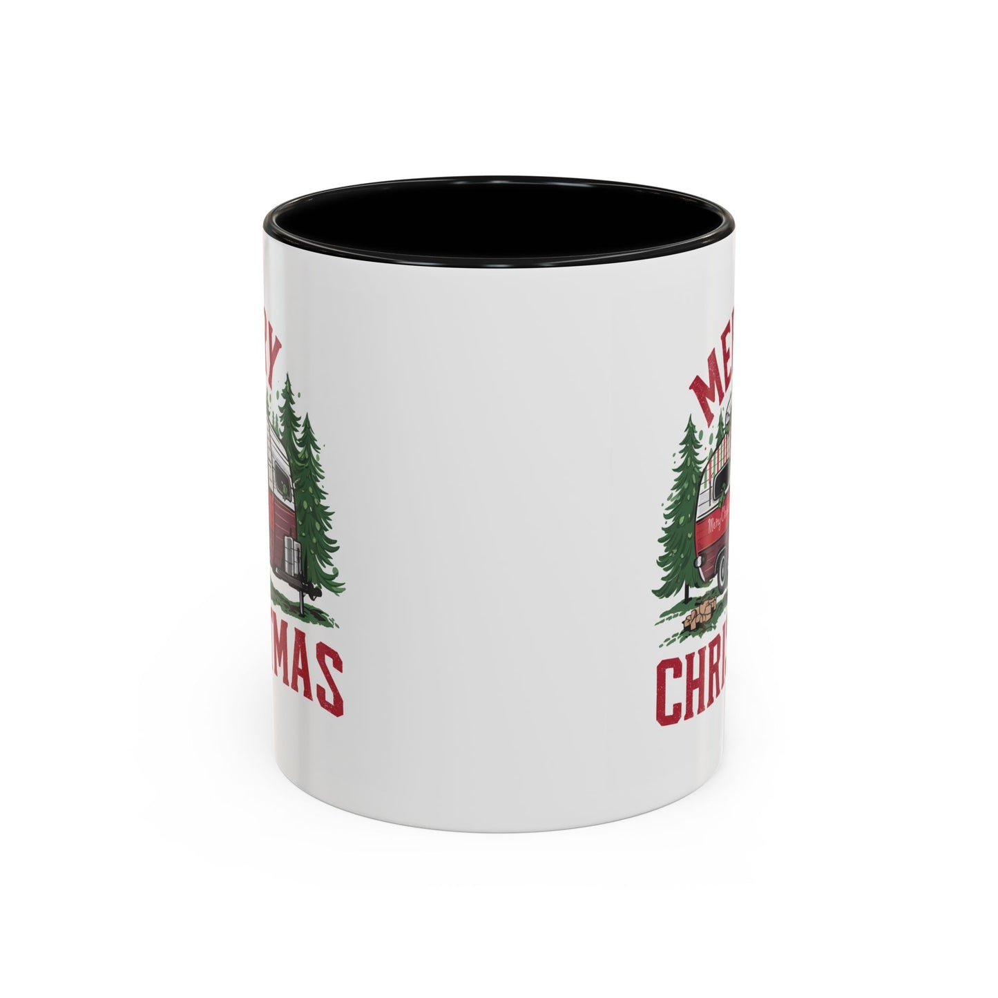 Christmas Mug - Merry Christmas Red & White Camper