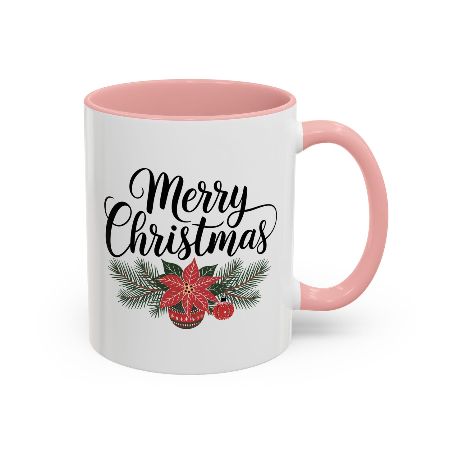 Christmas Mug - Merry Christmas Black Text Mistletoe