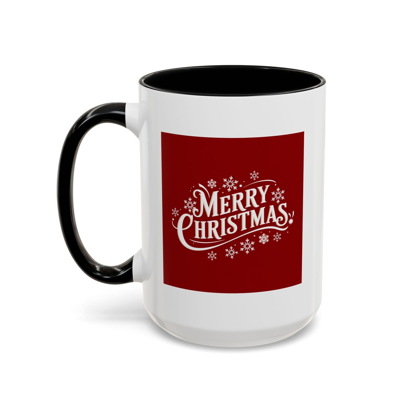 Christmas Mug - Merry Christmas White Text Maroon Background