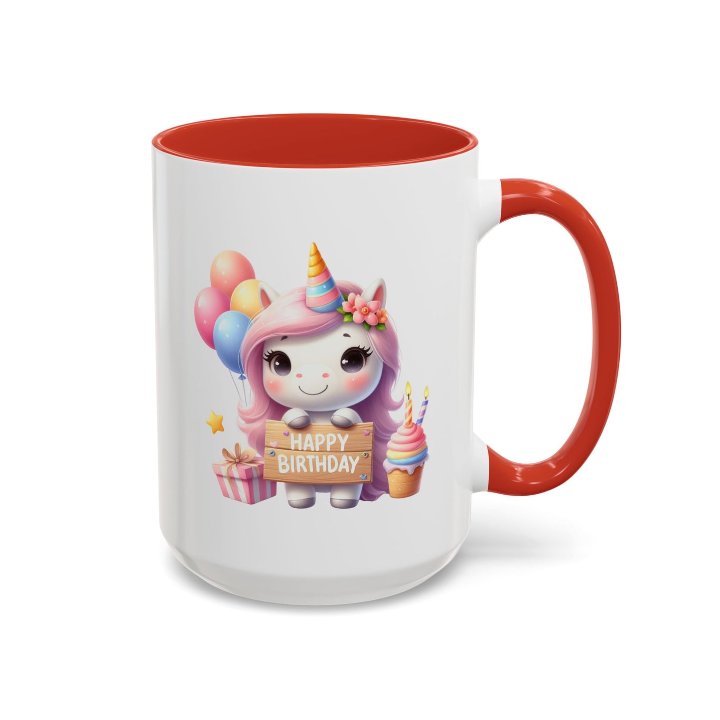 Birthday Mug - Girl Unicorn Happy Birthday Sign 2