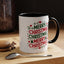 Christmas Mug - Merry Christmas Green & Red Text Trees Hearts Snowflakes Stars