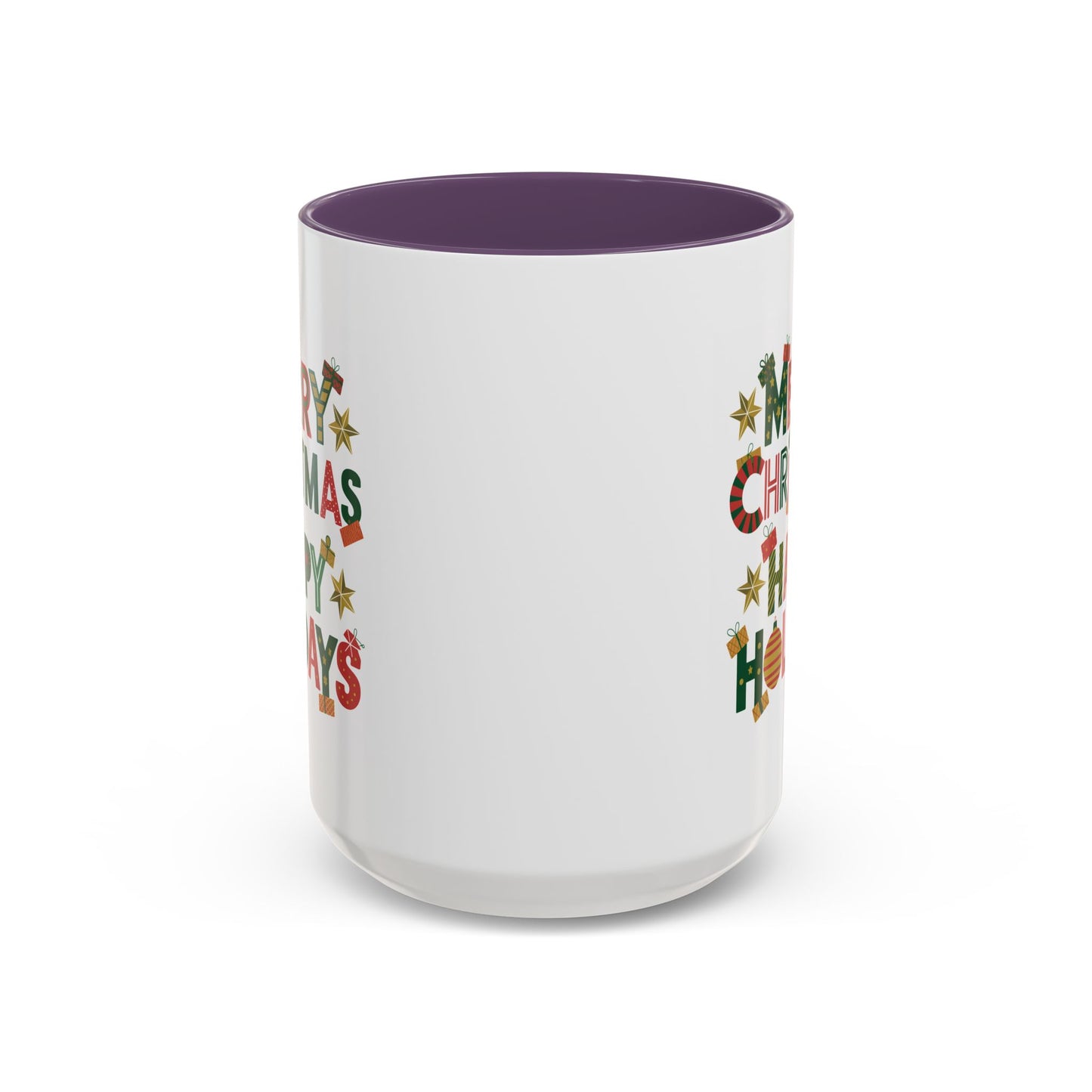 Christmas Mug - Merry Christmas Happy Holidays Decorative Text
