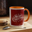 Christmas Mug - Merry Christmas White Text Maroon Background