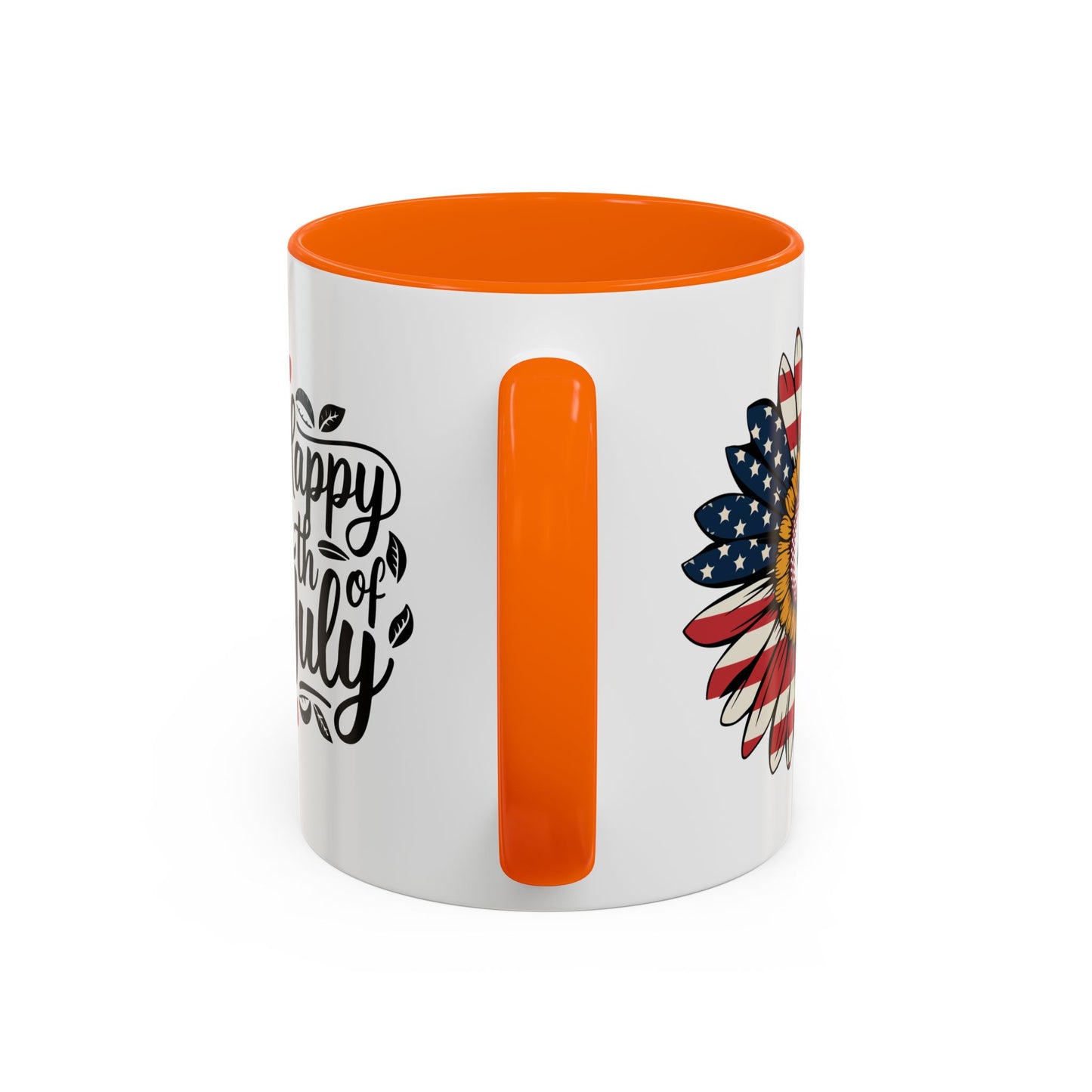 4th of July Mug - Happy 4th of July Sunflower USA Flag