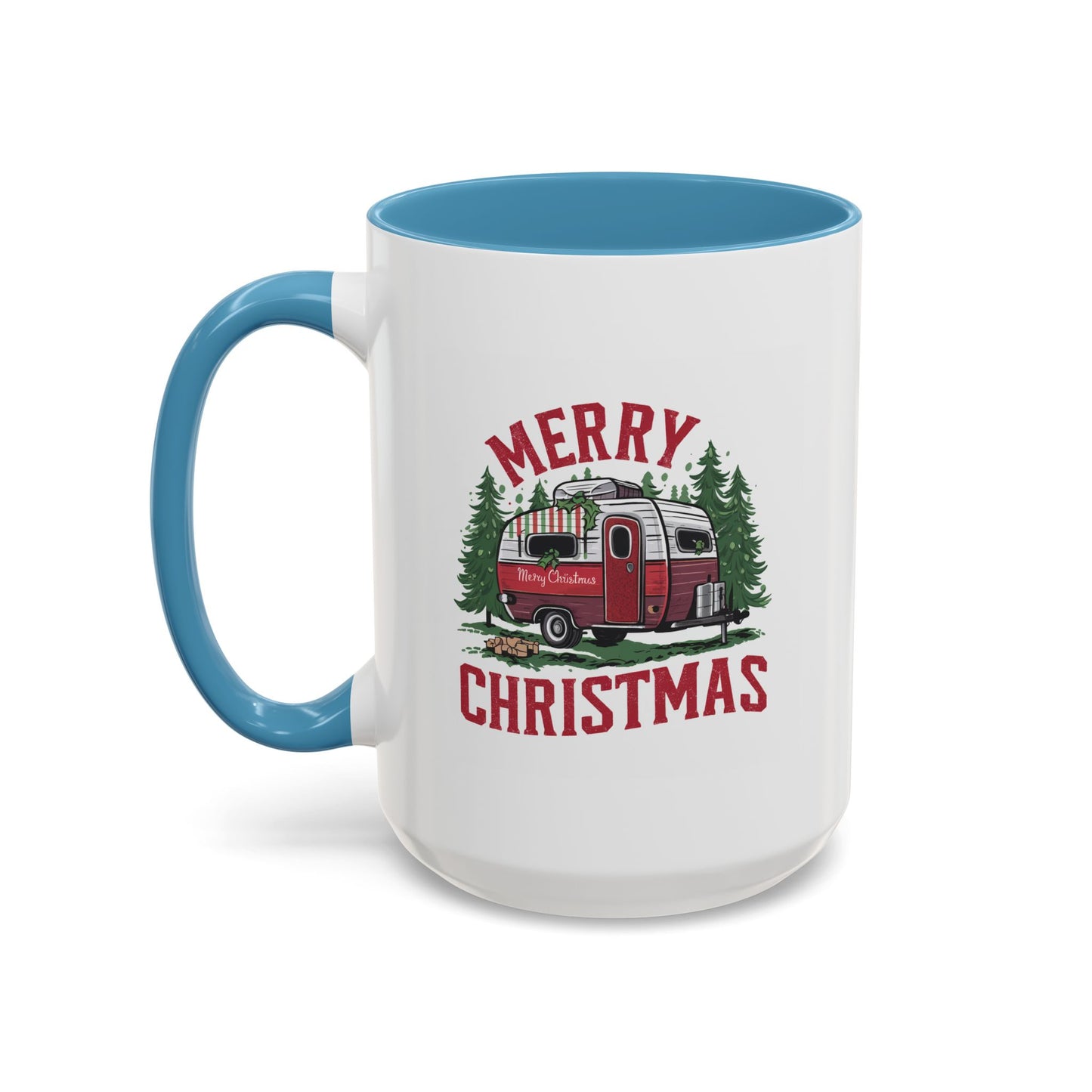 Christmas Mug - Merry Christmas Red & White Camper
