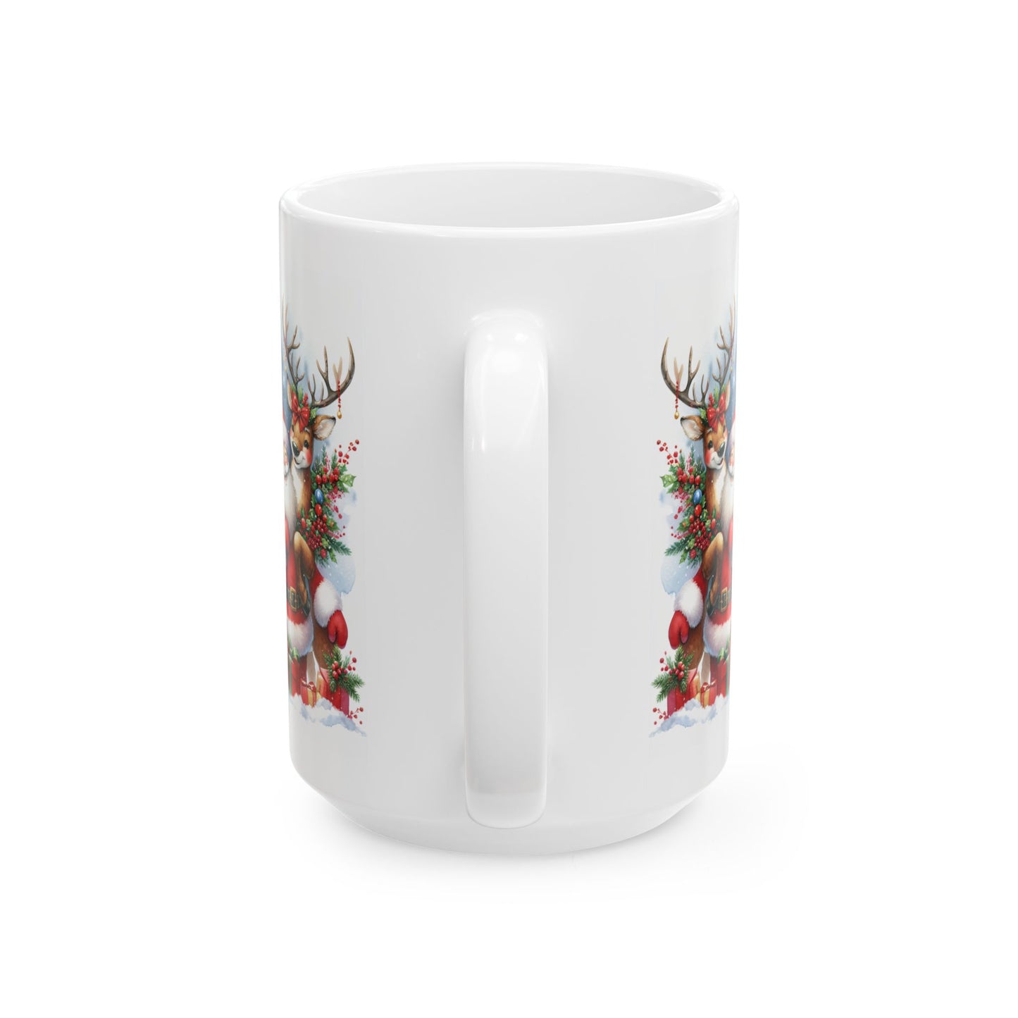 Christmas Mug - Santa Reindeer Tree Presents