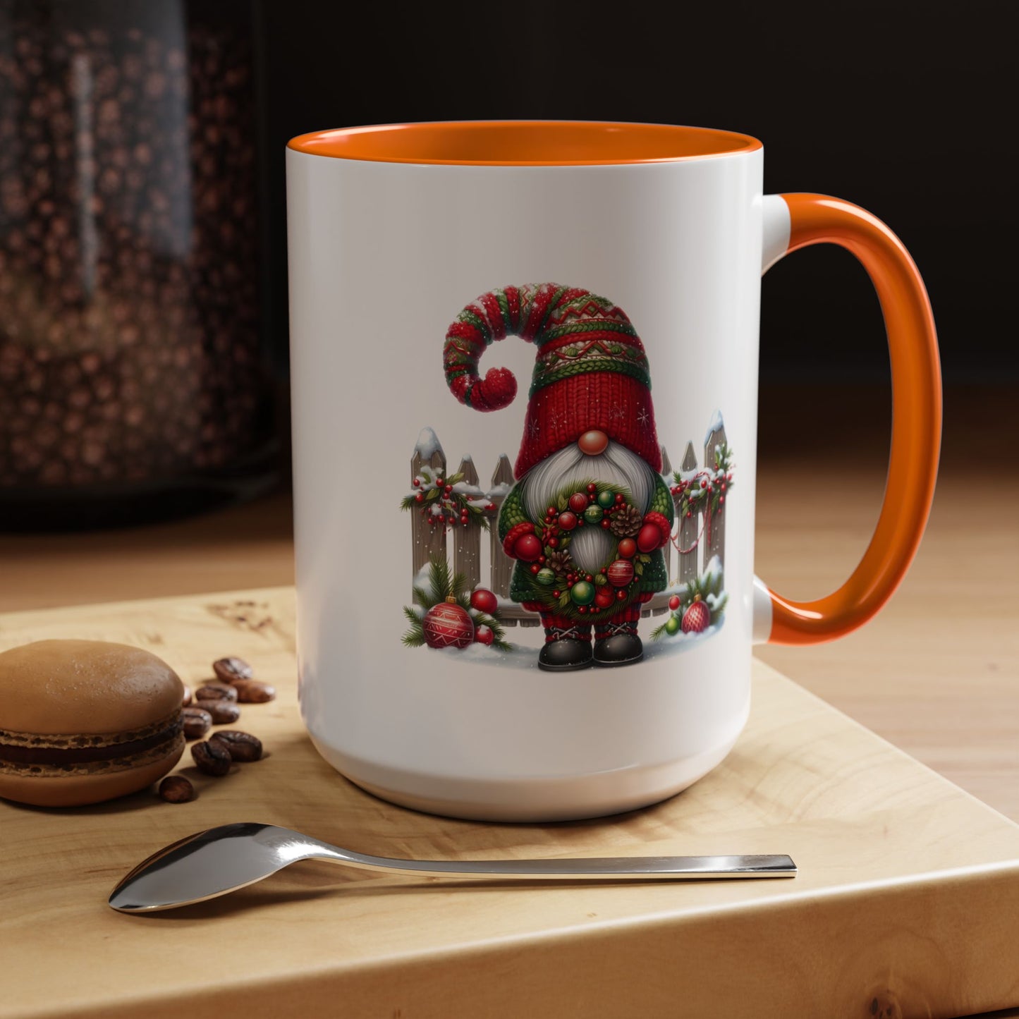 Christmas Mug - Gnome with Christmas Wreath