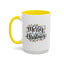 Christmas Mug - Merry Christmas Black Text Colored Lights