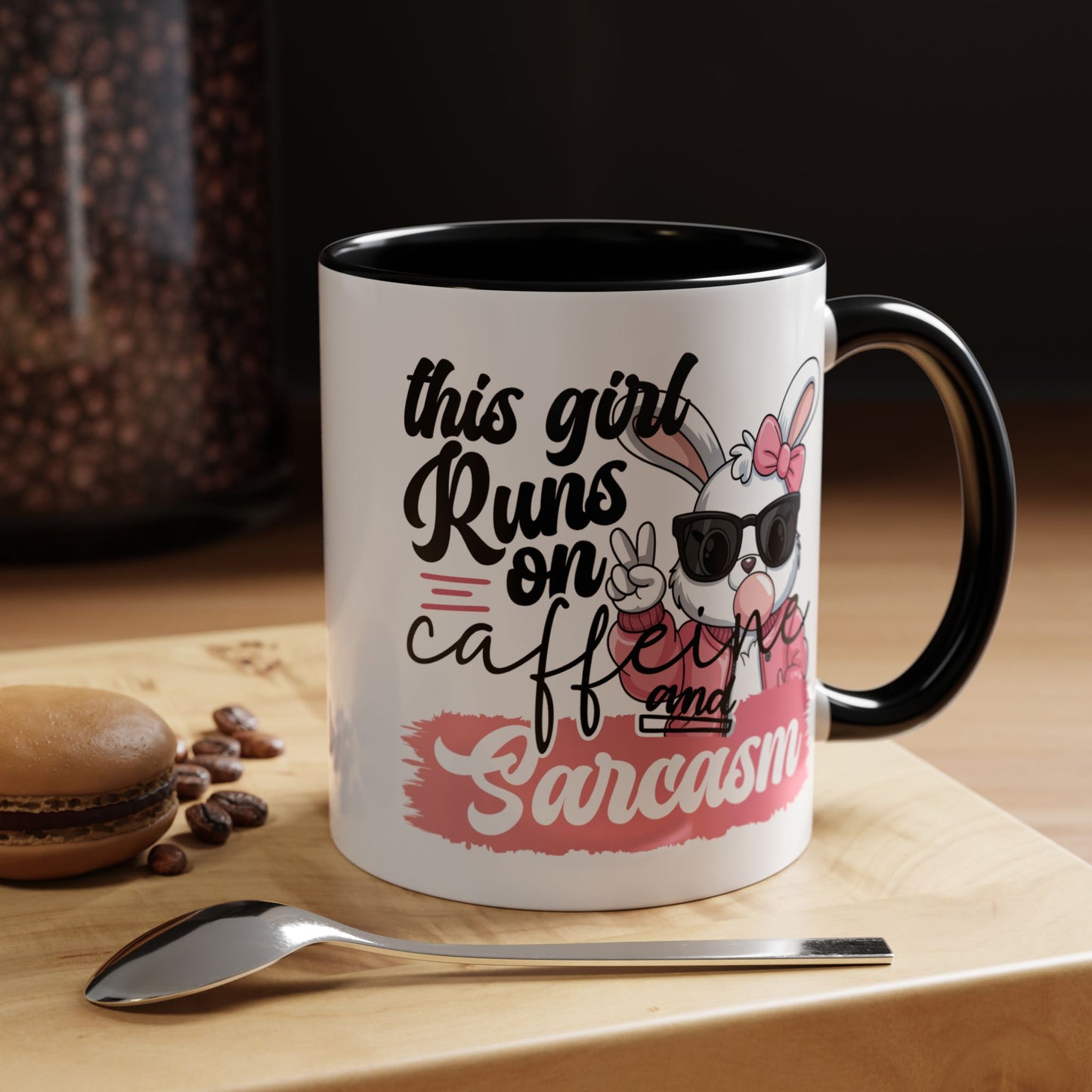 Humor Mug - This Girl Runs on Caffeine & Sarcasm