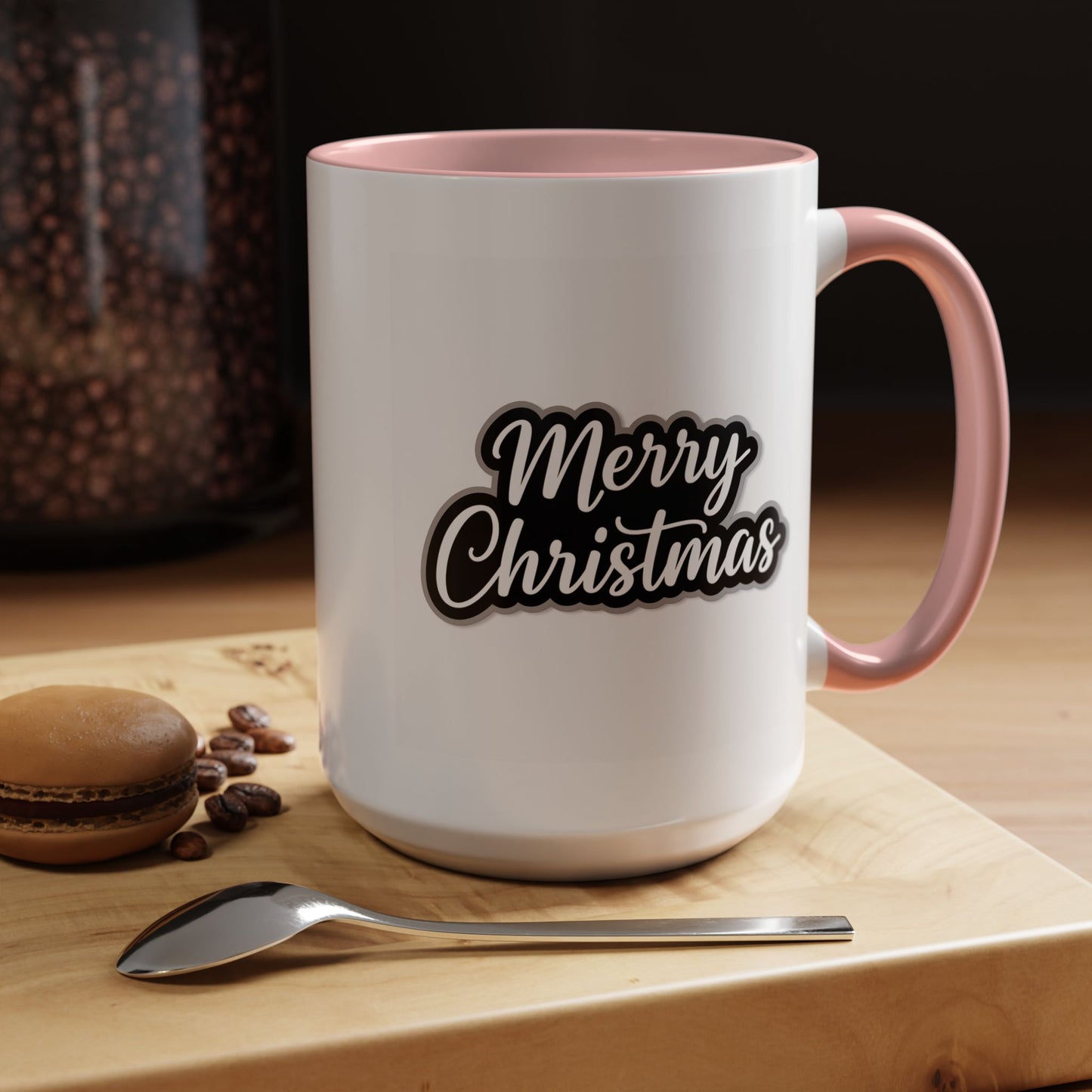 Christmas Mug - Merry Christmas White Black & Grey Text