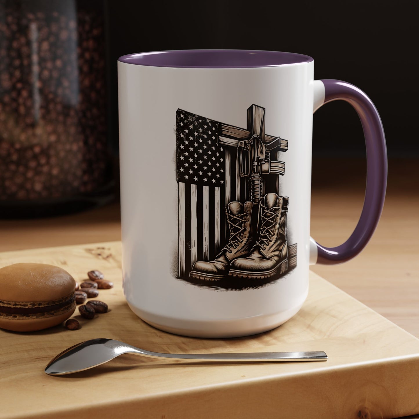 4th of July Mug - Fallen Soldier Boots Flag