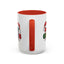 Christmas Mug - Merry Christmas Red Yellow & Blue Text Red Hats