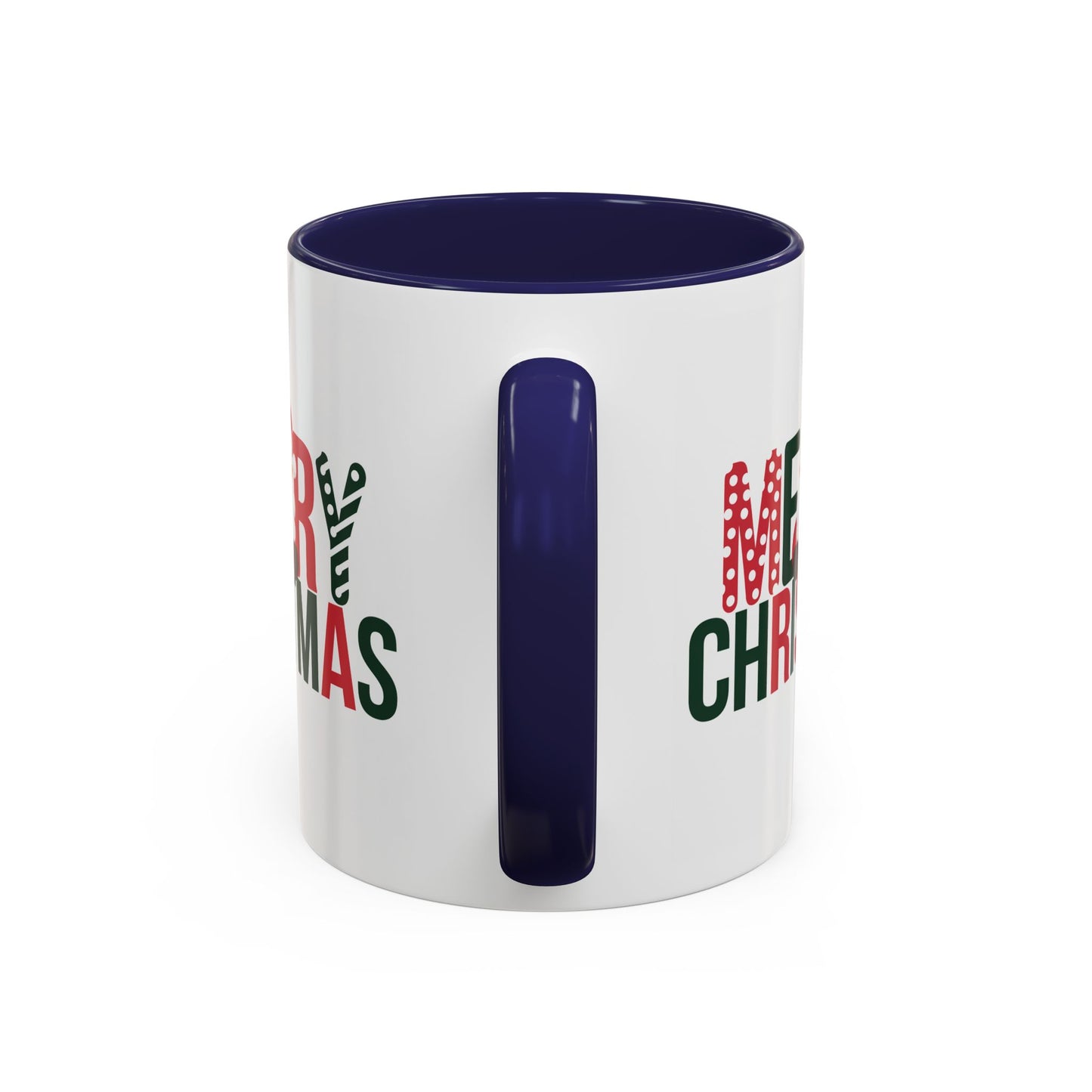 Christmas Mug - Merry Christmas Green & Red Text Santa