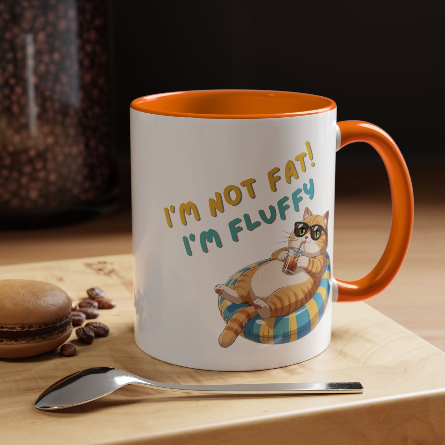 Humor Mug - I'm Not Fat I'm Just Fluffy Cat
