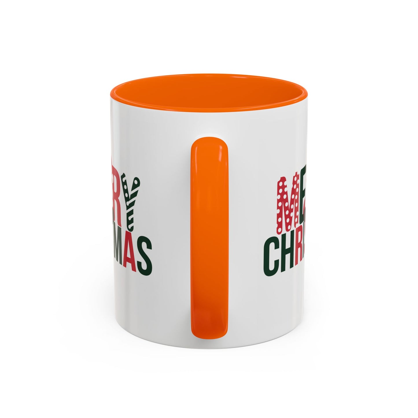 Christmas Mug - Merry Christmas Green & Red Text Santa