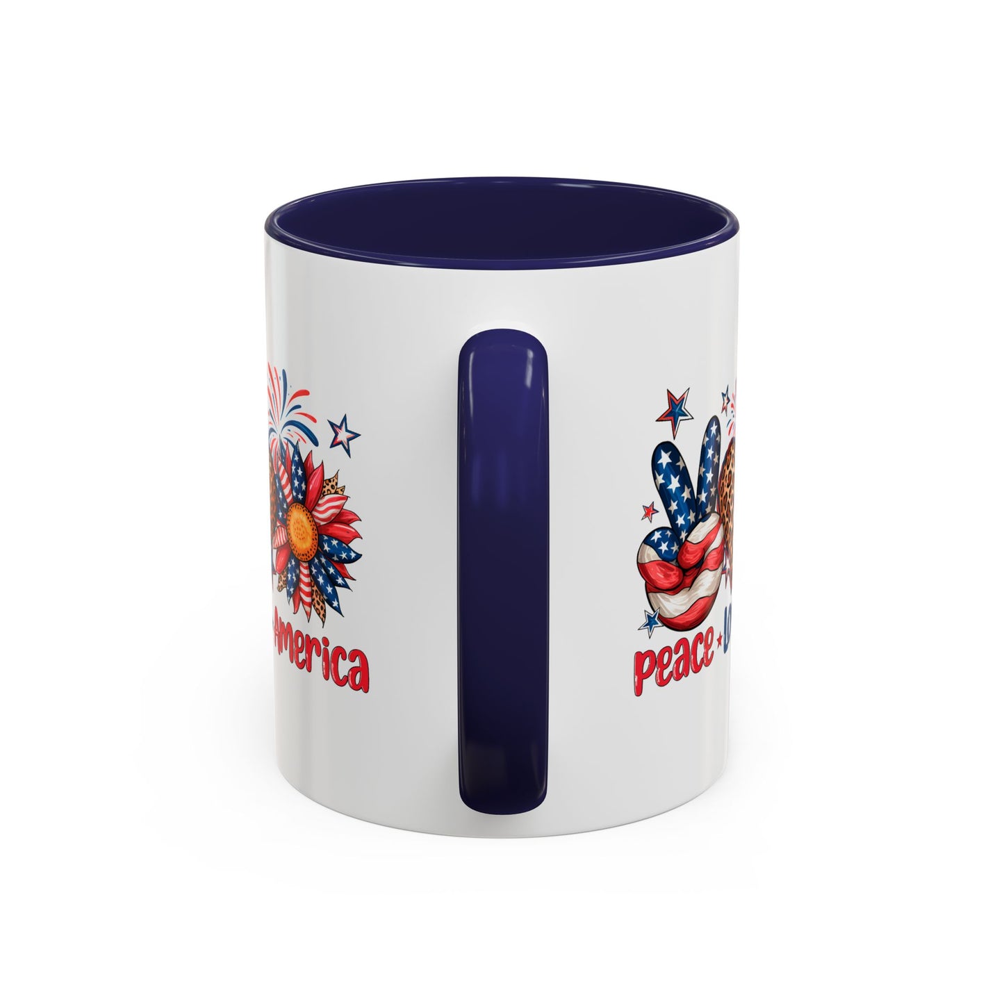 4th of July Mug - Peace Love America