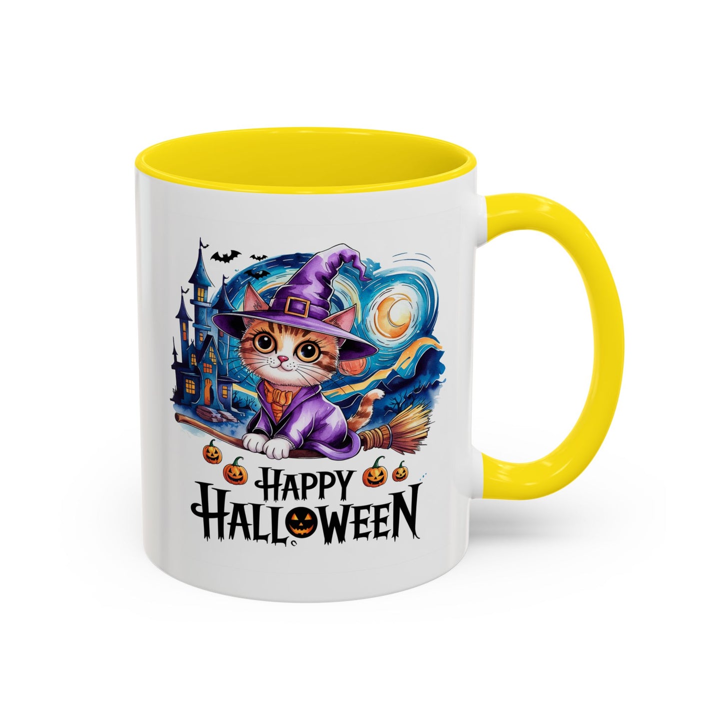Halloween Mug - Happy Halloween Cat Witch