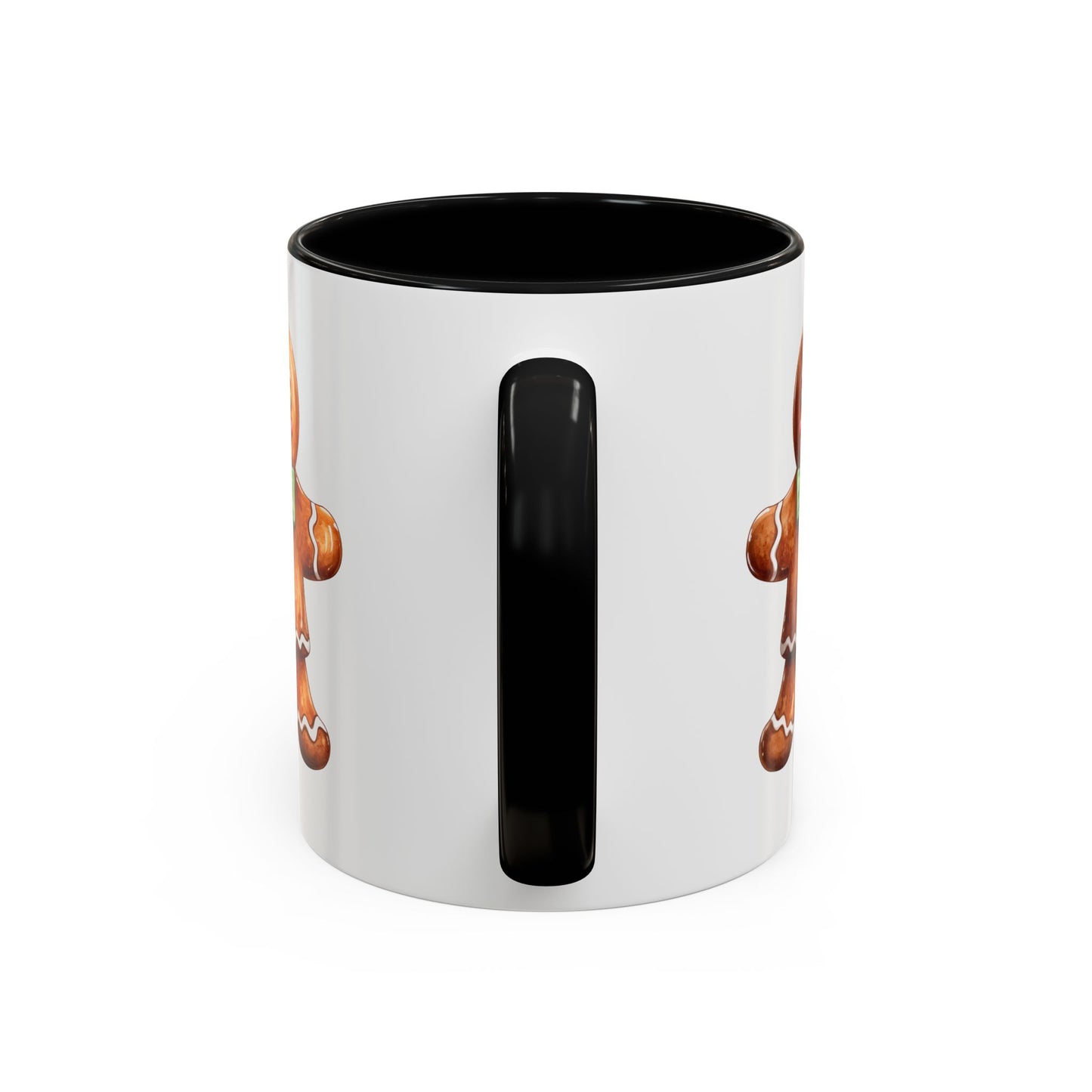 Christmas Mug - Gingerbread Man Green Bow