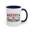Christmas Mug - Merry Christmas Red & Green Text Heart Arrow Trees
