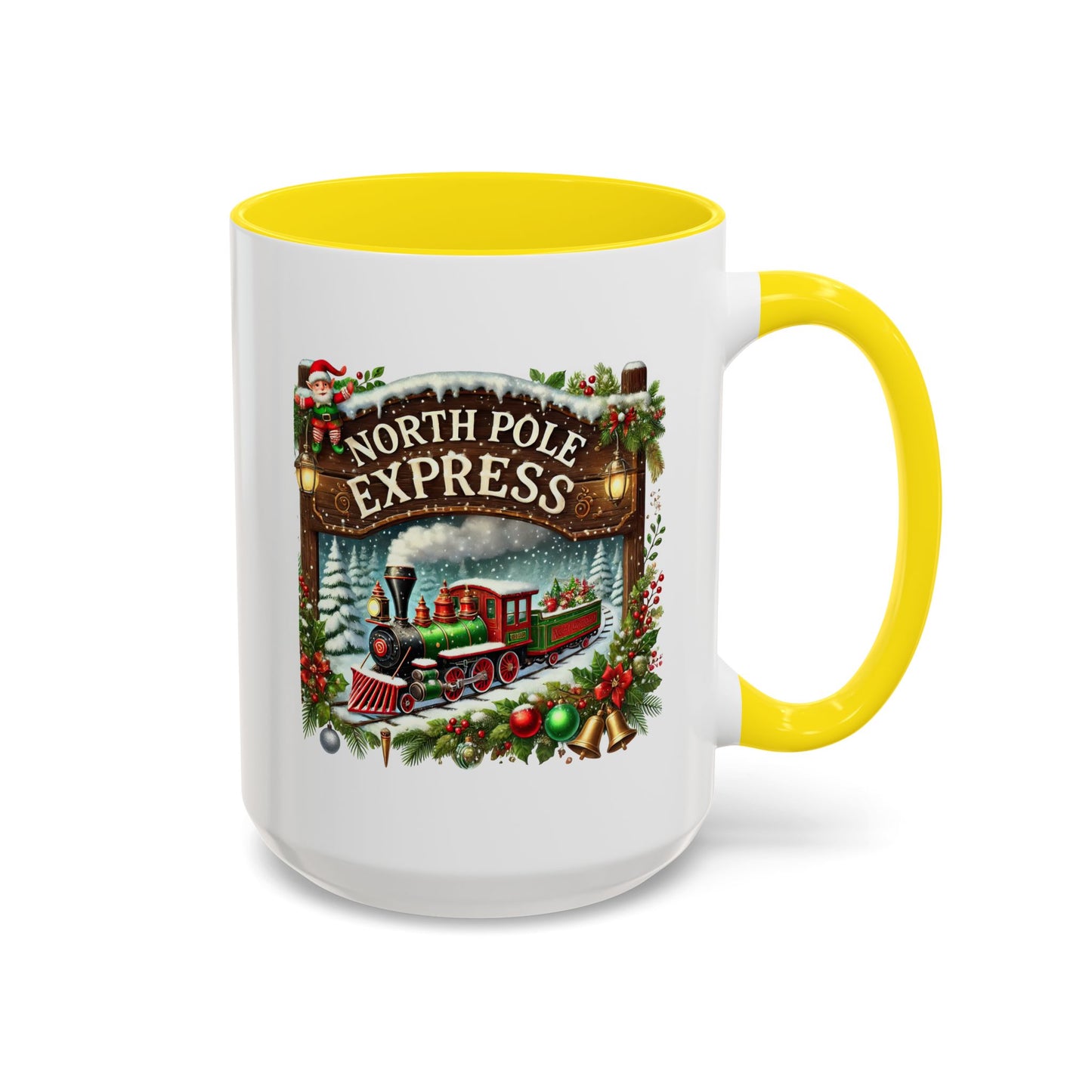 Christmas Mug - North Pole Express Steam Locomotive Ornaments