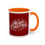 Christmas Mug - Merry Christmas White Text Maroon Background