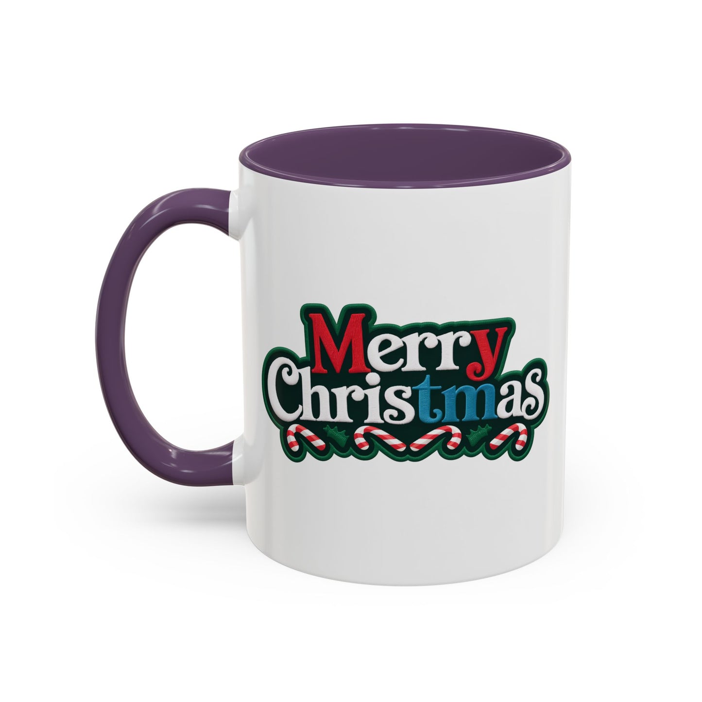 Christmas Mug - Merry Christmas White Red & Blue Text