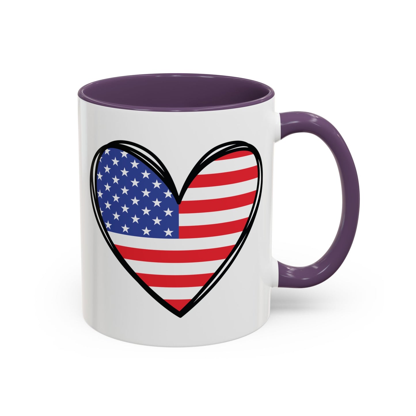 4th of July Mug - USA Flag Heart