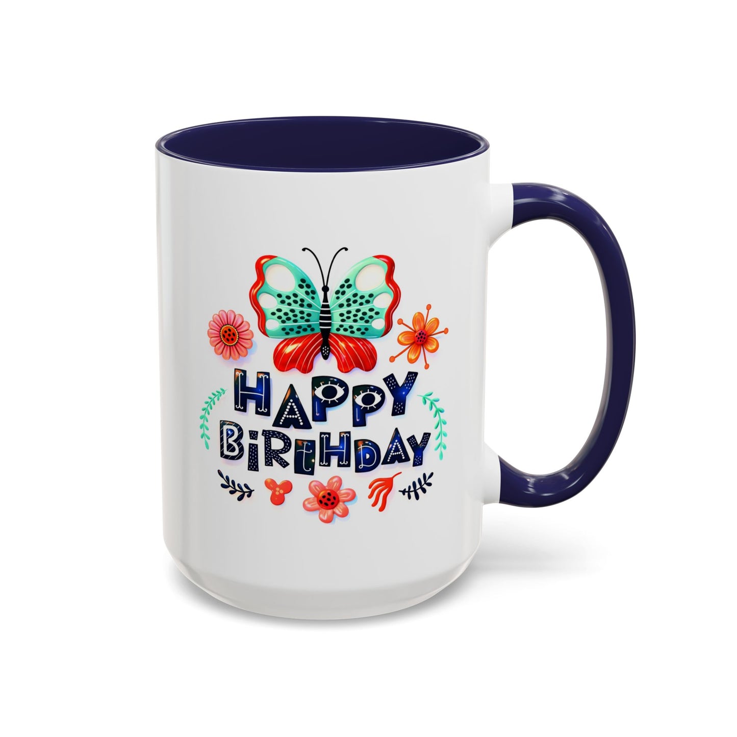 Birthday Mug - Butterfly Flowers