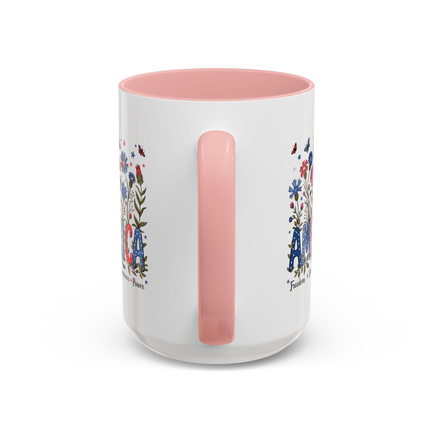 4th of July Mug - Floral America Patriotic