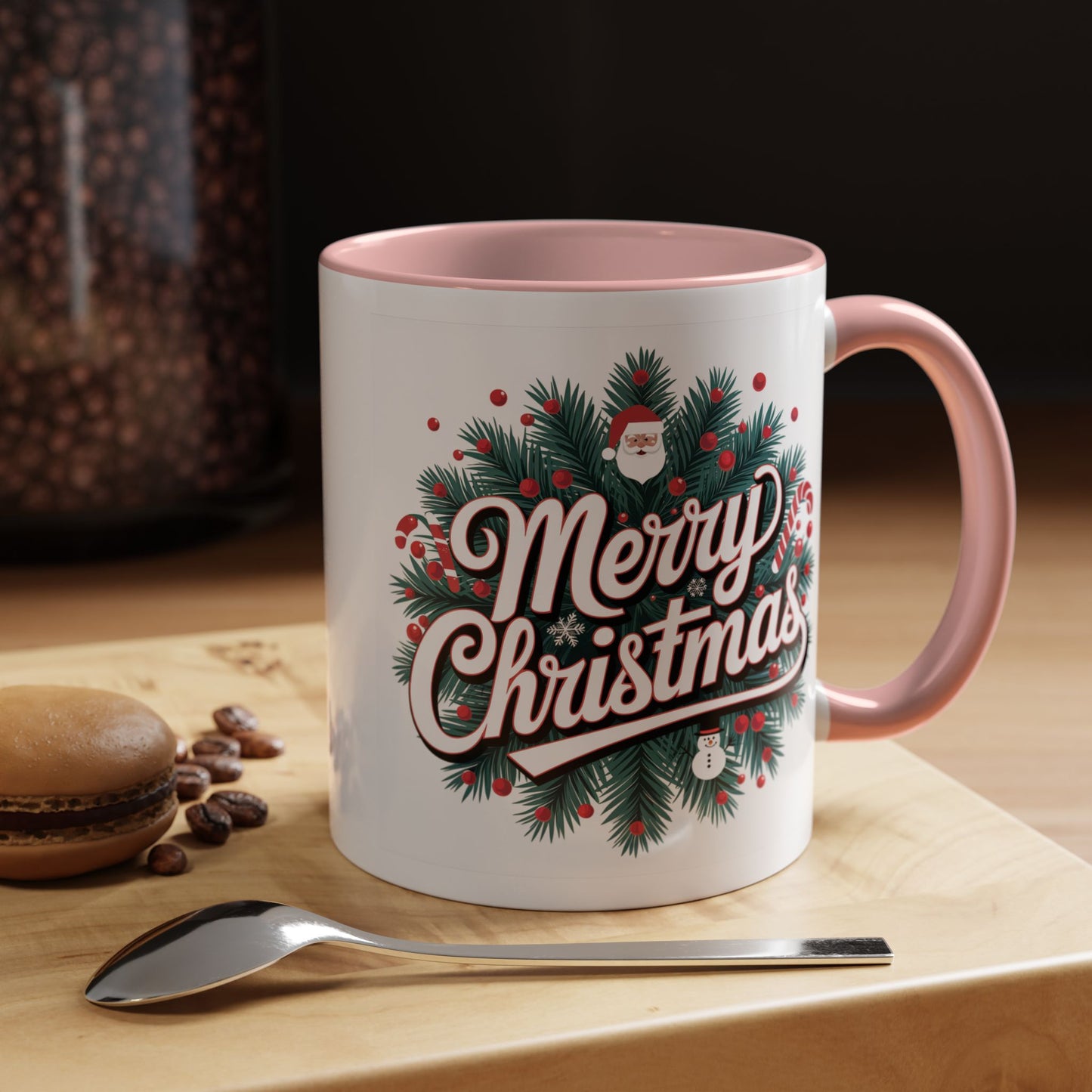 Christmas Mug - Merry Christmas White & Red Embossed Text