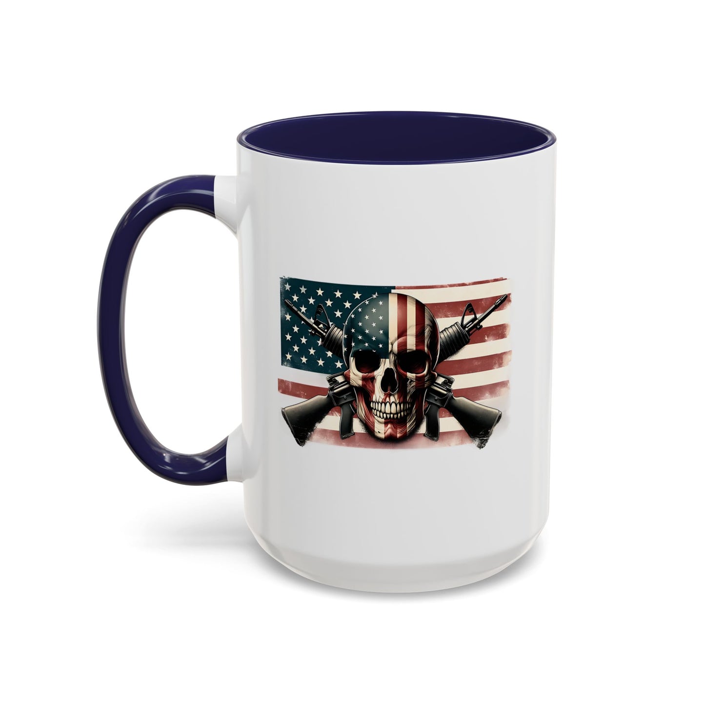 4th of July Mug - Skull Guns Flag