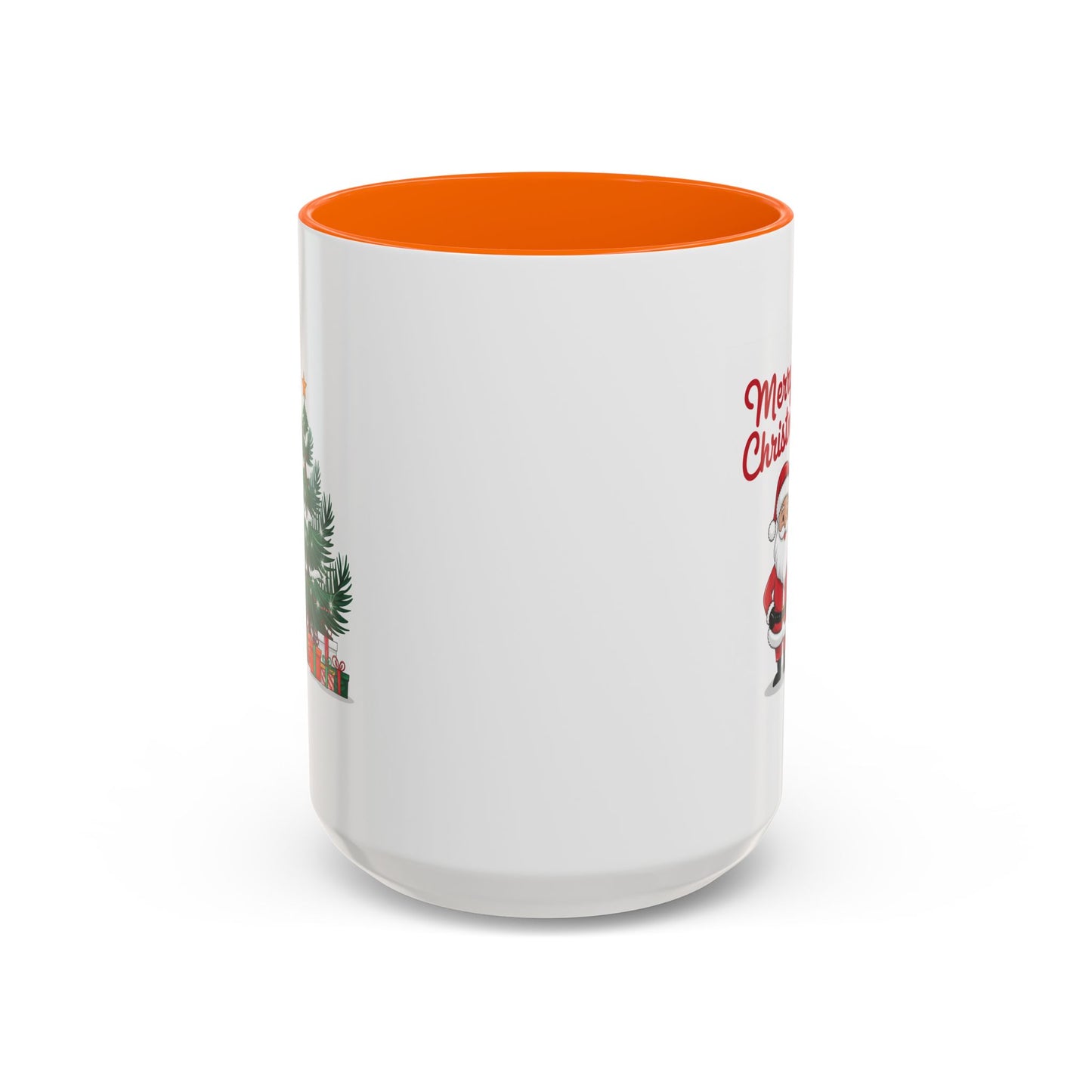 Christmas Mug - Merry Christmas Red Text Santa Tree Presents