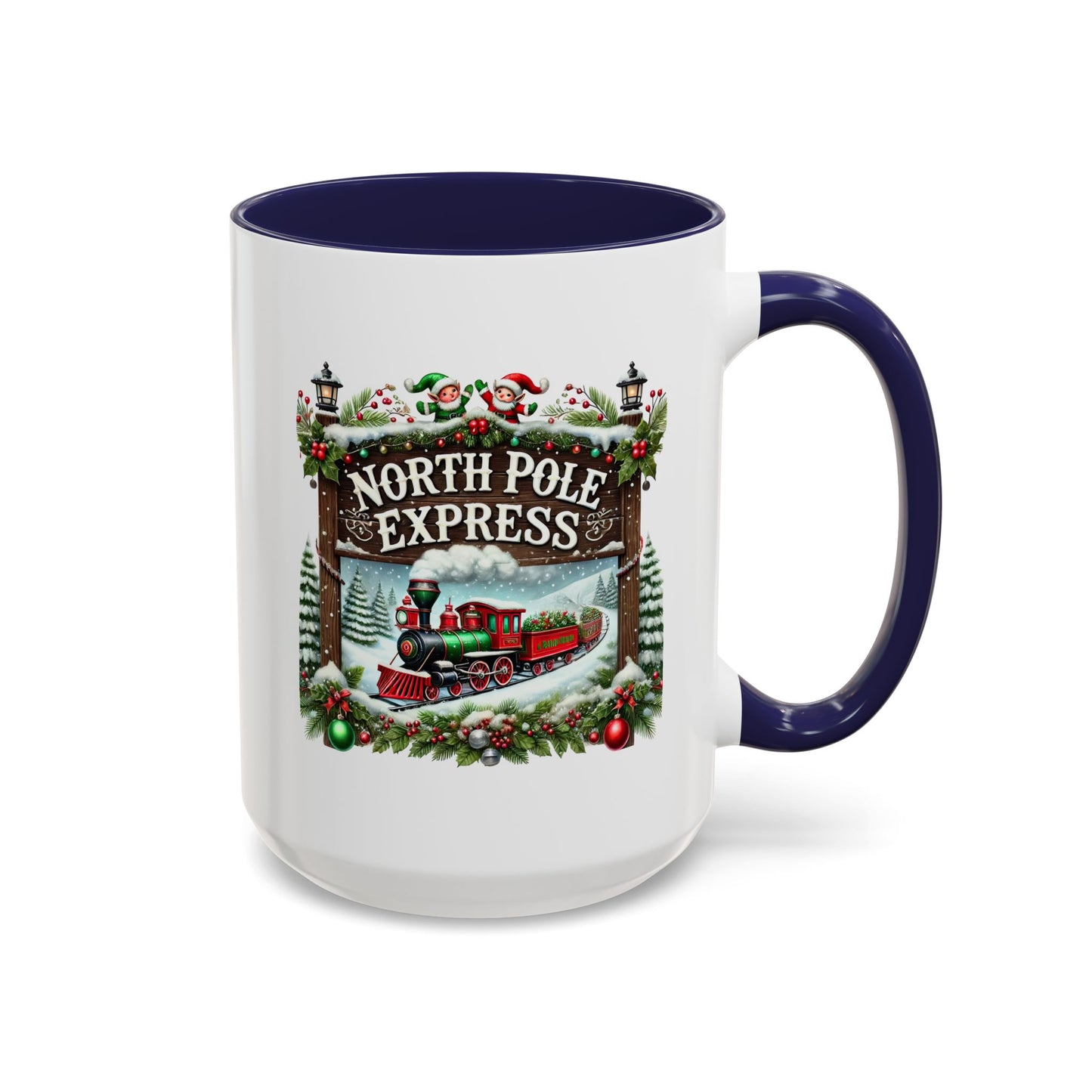 Christmas Mug - North Pole Express Steam Locomotive Decorations
