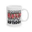 Birthday Mug - Happy Birthday Red White & Black Text