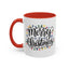 Christmas Mug - Merry Christmas Black Text Colored Lights