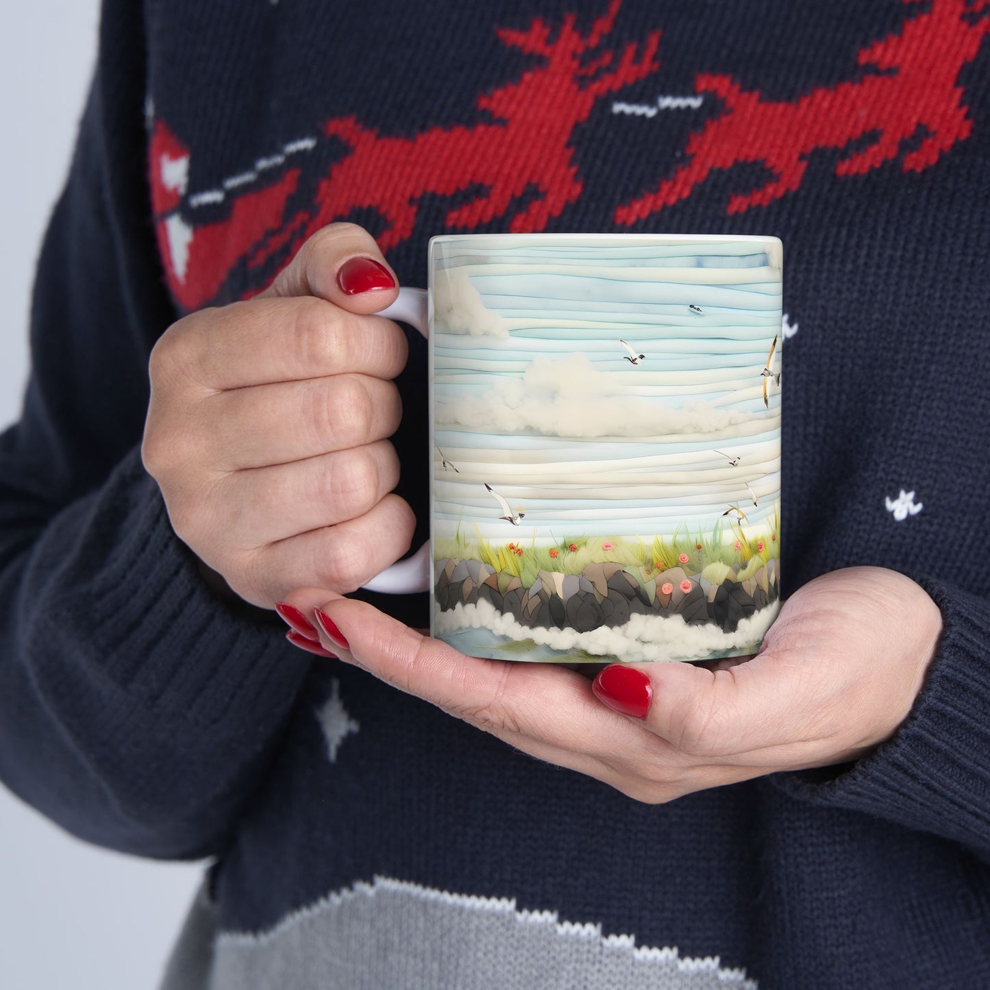Artistic Mug - Felted Lighthouse