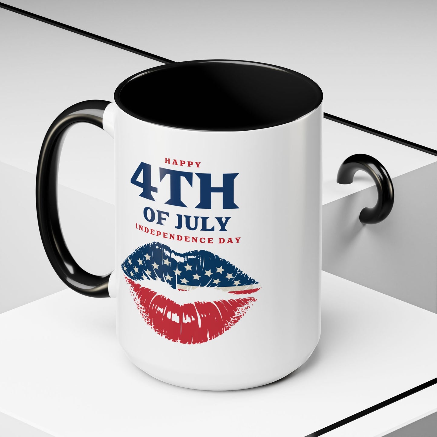 4th of July Mug - Happy 4th of July Flag Lips