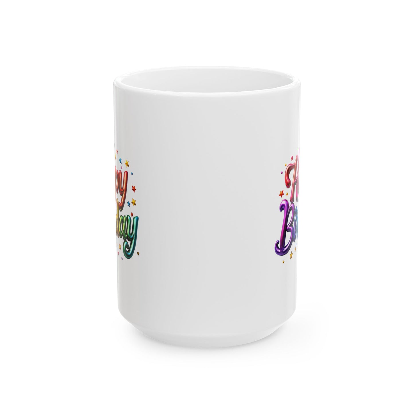 Birthday Mug - Happy Birthday Balloon Text