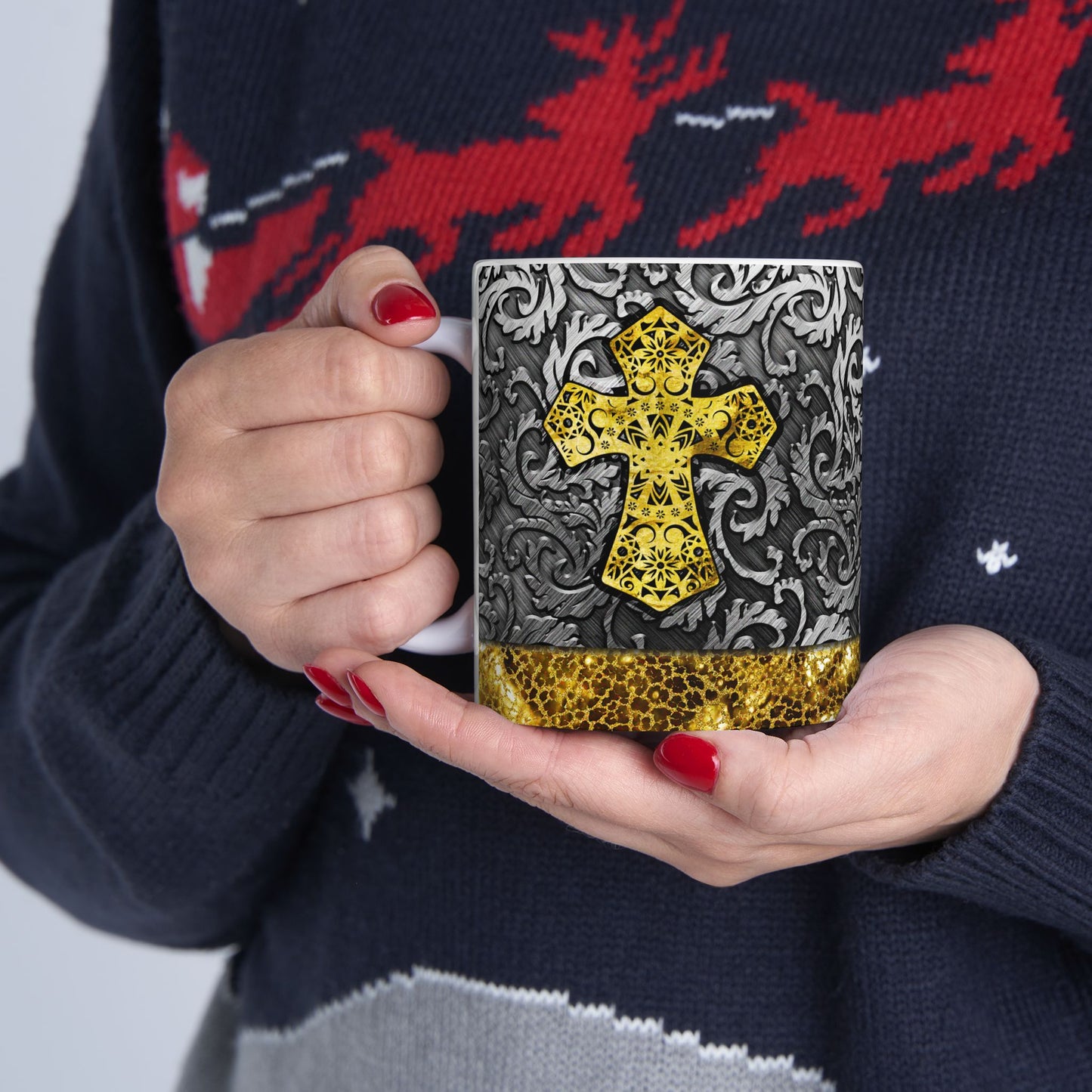 Artistic Mug - Gold Cross